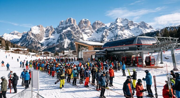 aux Dolomites, la première station d'Europe qui refuse des skieurs